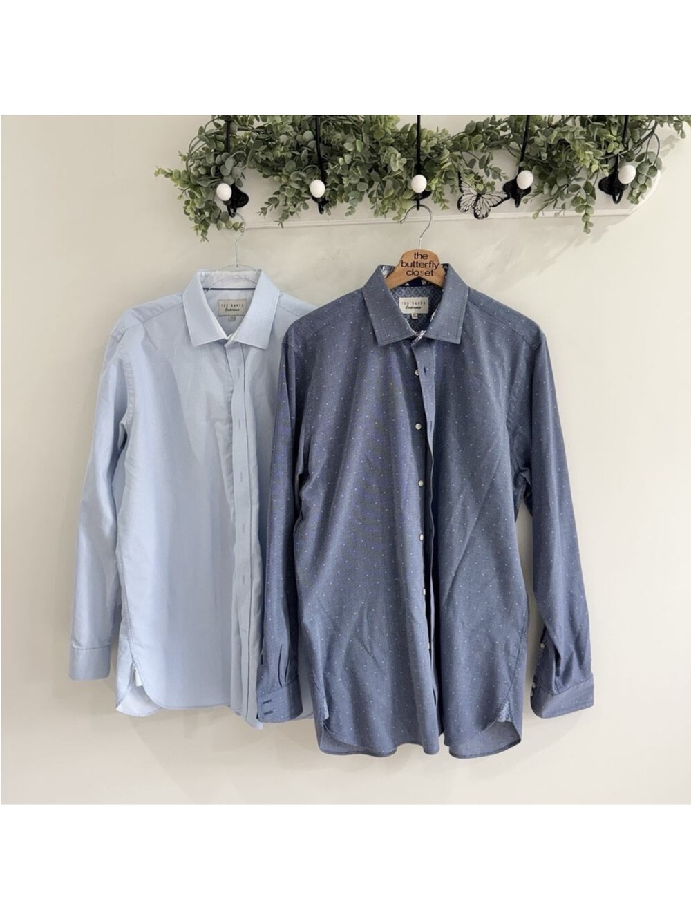 Ted Baker Pale Blue Micro-Check Men's Dress Shirt